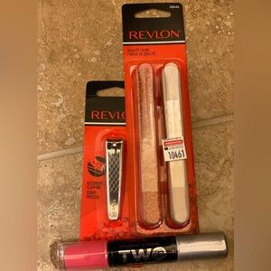 Gel Nail Color and Top Coat + Nail Clipper with File + Set of 24 emery boards